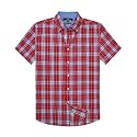 Alimens &amp; Gentle Plaid Mens Short Sleeve Button Down Shirts with Pocket