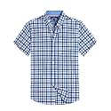 Alimens &amp; Gentle Plaid Mens Short Sleeve Button Down Shirts with Pocket