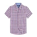 Alimens &amp; Gentle Plaid Mens Short Sleeve Button Down Shirts with Pocket
