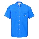 Alimens &amp; Gentle Short Sleeve Fishing Shirt Wicking Fabric Sun Protection Casual Button Down Shirts