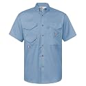 Alimens &amp; Gentle Short Sleeve Fishing Shirt Wicking Fabric Sun Protection Casual Button Down Shirts
