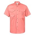 Alimens &amp; Gentle Short Sleeve Fishing Shirt Wicking Fabric Sun Protection Casual Button Down Shirts