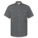 Alimens &amp; Gentle Short Sleeve Fishing Shirt Wicking Fabric Sun Protection Casual Button Down Shirts