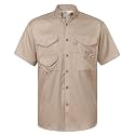 Alimens &amp; Gentle Short Sleeve Fishing Shirt Wicking Fabric Sun Protection Casual Button Down Shirts