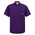 Alimens &amp; Gentle Short Sleeve Fishing Shirt Wicking Fabric Sun Protection Casual Button Down Shirts