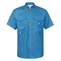 Alimens &amp; Gentle Short Sleeve Fishing Shirt Wicking Fabric Sun Protection Casual Button Down Shirts