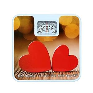 alis analog weight bathroom scale with rotating dial display reliable scale track non-slip amp scratch resistant platform  body weight machine round shape transparent white