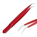 Alis Fully Insulated Curved Tip Forceps Anti Slip Tweezers Working with Live Electrical Wires Working Length 17 cm (Insulated Curved Tip)