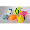 Alis Cute Baby Toy Non- Toxic, BPA Free Colorful Bath Toys Soft Natural Rubber Float Squeeze Sound Squeaky Bathing Toy Effects New Born Baby Chu Chu Toy Set of 2 (1_Pack_Baby_Toy)