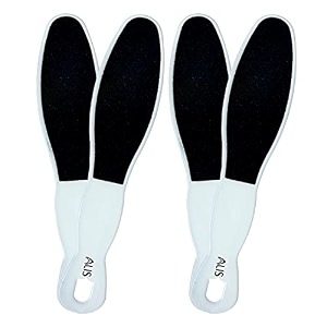 alis double-sided foot file callus remover - pedicure foot scrubber  emery scrub care tool for wet and dry feet - immediately reduces dead skin curved pedicure scraper bp-067c