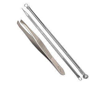 alis professional slant tip tweezer amp blackhead remover needles for blackhead acne removal and eyebrows ingrown hair daily beauty tool combo tweezer amp blackhead needle