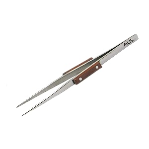 alis soldering stainless steel straight tweezer with fiber-grip handle - jewelry welding heat resistant - tweezer for repair making tool amp craft tool - 1 pc