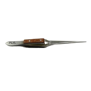 alis soldering tweezer with cross locking reverse action and fiber gripping handle for jewellery repair and making tool self closing curved tip tweezer craft tools - 1 pc