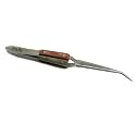 Alis Soldering Tweezer with Cross Locking Reverse Action and Fiber Gripping Handle for Jewellery Repair and Making Tool (Self Closing Curved Tip Tweezer Craft Tools) - 1 PC
