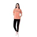 ALISBA Women's Cotton Tracksuit Set with Round Neck Full Sleeve Straight Length Relagur Fit and Drawstring Closure Pant