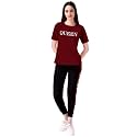ALISBA Women's Cotton Tracksuit Set with Round Neck Full Sleeve Straight Length Relagur Fit and Drawstring Closure Pant