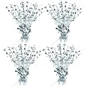 ALISSAR 4-Pack Glitter Silver Star Centerpieces-Table Decorations for Home Decor Birthday Wedding Anniversary Decor (Silver)