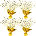 ALISSAR Glitter Gold Star Centerpieces-Table Decorations for Home Decor Birthday Wedding Anniversary Decor (4, Gold)