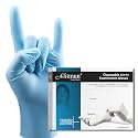 ALITMUN Blue Nitrile Gloves, (Pack of 100) Disposable Powder Free Examination Hand gloves, Medium Size, Multi Purpose with Superior Durability, Surgical &amp; General Gloves (Medium, Pack of 100 (Blue))