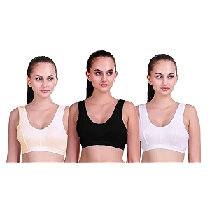 alive cotton blend full coverage non-padded sports bra for women and girls
