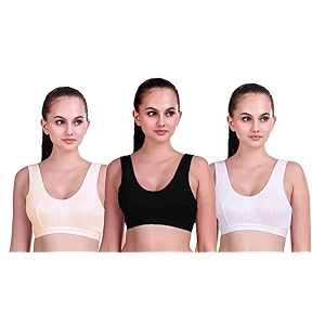 alive cotton blend full coverage non-padded sports bra for women and girls
