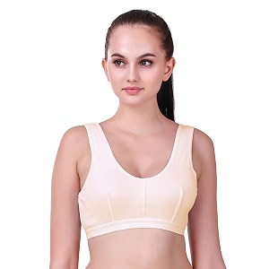 alive cotton blend full coverage non-padded sports bra for women and girls