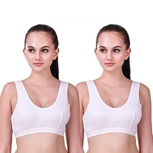 alive cotton blend full coverage non-padded sports bra for women and girls