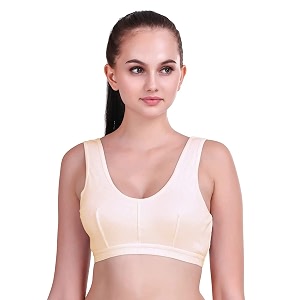 alive cotton blend full coverage non-padded sports bra for women and girls