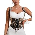 Alivila.Y Fashion Corset Womens Faux Leather Steampunk Corsets Victorian Bustier Top