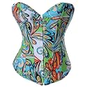 Alivila.Y Fashion Womens Vintage Floral Denim Overbust Corset Bustier Top