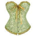 Alivila.Y Fashion Womens Vintage Floral Denim Overbust Corset Bustier Top