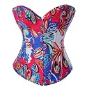 Alivila.Y Fashion Womens Vintage Floral Denim Overbust Corset Bustier Top