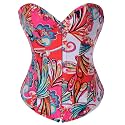 Alivila.Y Fashion Womens Vintage Floral Denim Overbust Corset Bustier Top