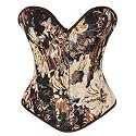 Alivila.Y Fashion Womens Vintage Floral Denim Overbust Corset Bustier Top