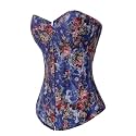 Alivila.Y Fashion Womens Vintage Floral Denim Overbust Corset Bustier Top