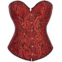 Alivila.Y Fashion Womens Vintage Floral Denim Overbust Corset Bustier Top