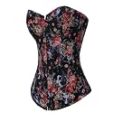 Alivila.Y Fashion Womens Vintage Floral Denim Overbust Corset Bustier Top