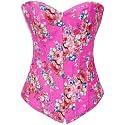 Alivila.Y Fashion Womens Vintage Floral Denim Overbust Corset Bustier Top