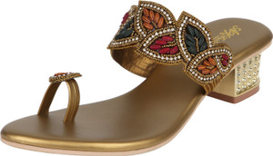 aliz footwear women heels sandal gold  6