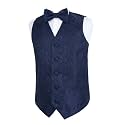 Alizeal Boys 2PCS Classic Pre-Tied Paisley Bow Tie Suit Vest Set