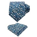 Alizeal Mens 3.15'' Floral Tie with Pocket Square