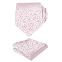 Alizeal Mens 3.15'' Floral Tie with Pocket Square