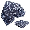 Alizeal Mens 3.15'' Floral Tie with Pocket Square