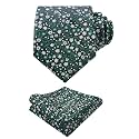 Alizeal Mens 3.15'' Floral Tie with Pocket Square