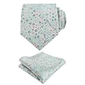 Alizeal Mens 3.15'' Floral Tie with Pocket Square