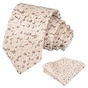 Alizeal Mens 3.15'' Floral Tie with Pocket Square