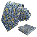 Alizeal Mens 3.15'' Floral Tie with Pocket Square