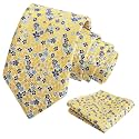 Alizeal Mens 3.15'' Floral Tie with Pocket Square