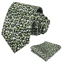 Alizeal Mens 3.15'' Floral Tie with Pocket Square