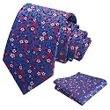 Alizeal Mens 3.15'' Floral Tie with Pocket Square